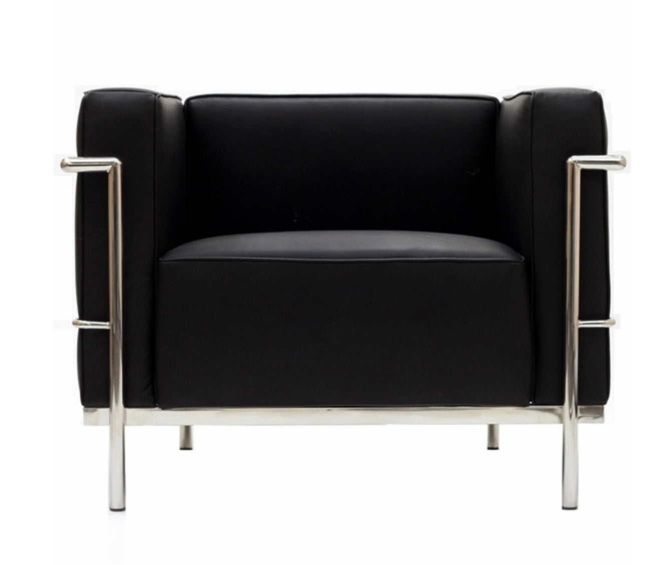 Broadway Leather Accent Chair Black