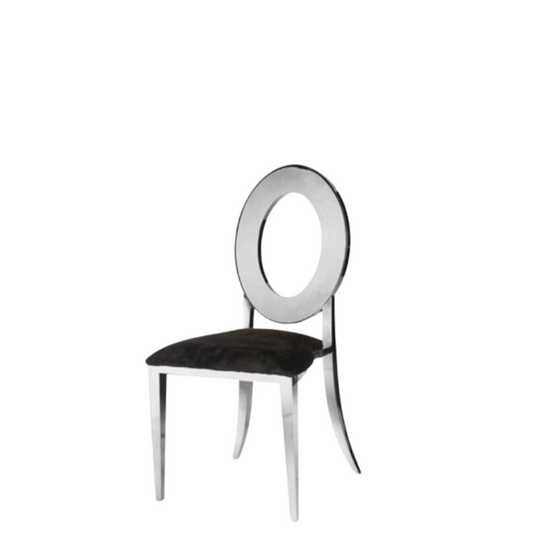 Valia Silver Chair Black Pad