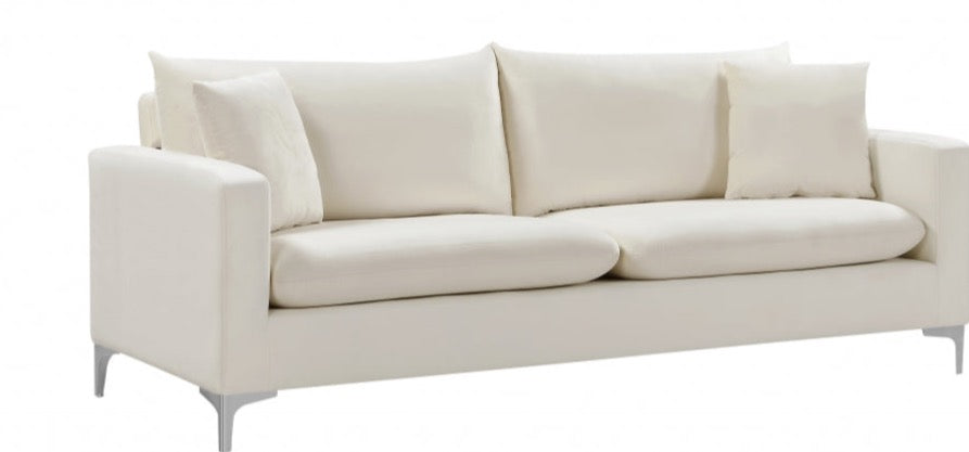 Lipton Cream Silver Leg Sofa