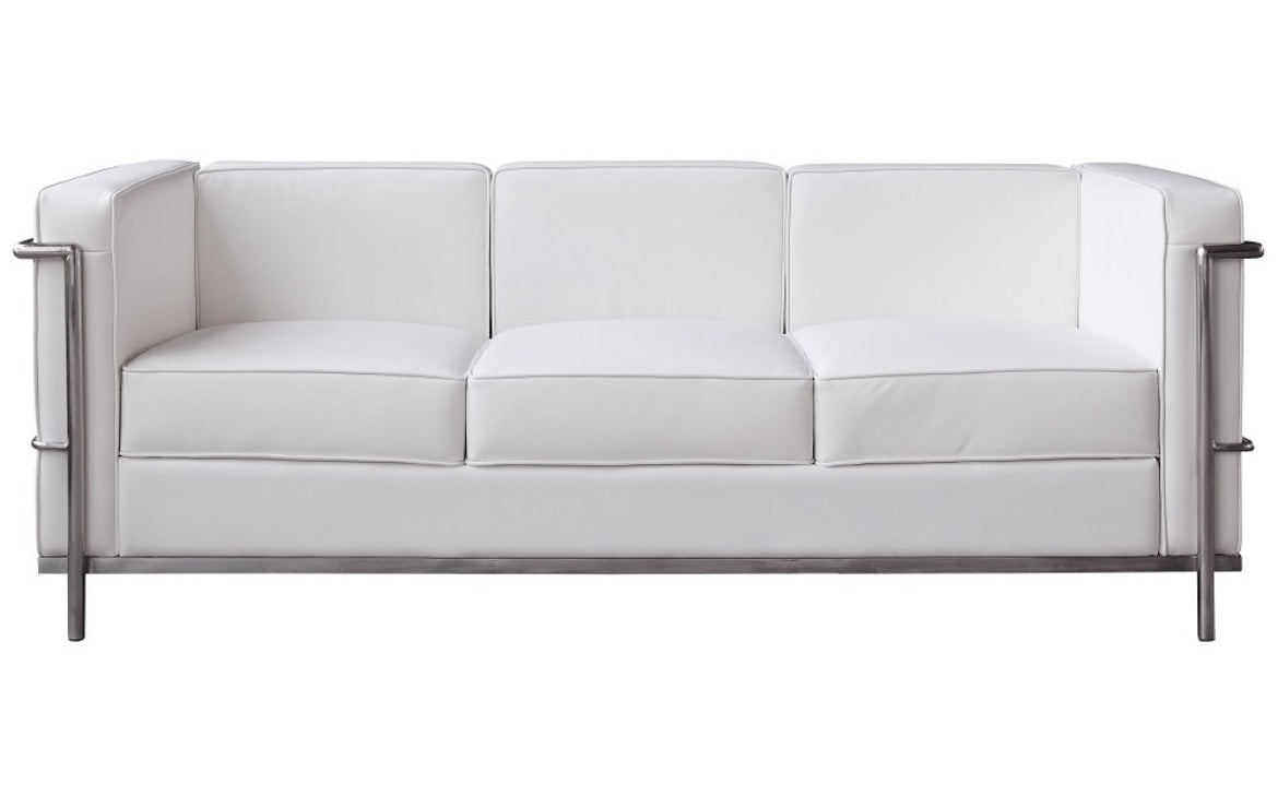Broadway Leather Sofa White
