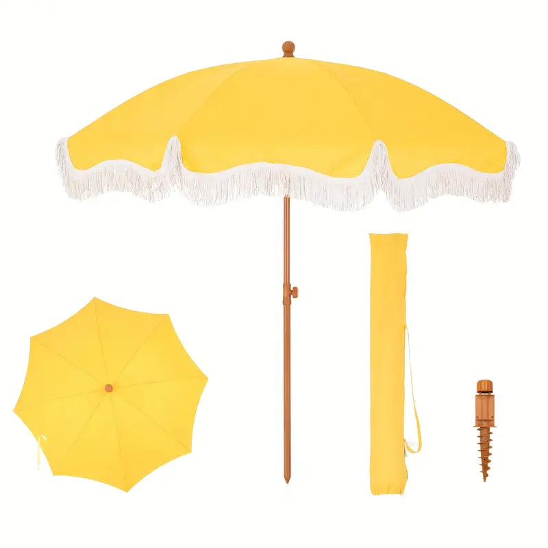 Umbrella Yellow Fringe
