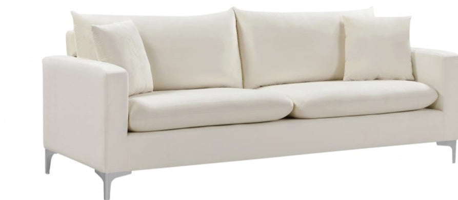 Lipton Cream Silver Leg Sofa
