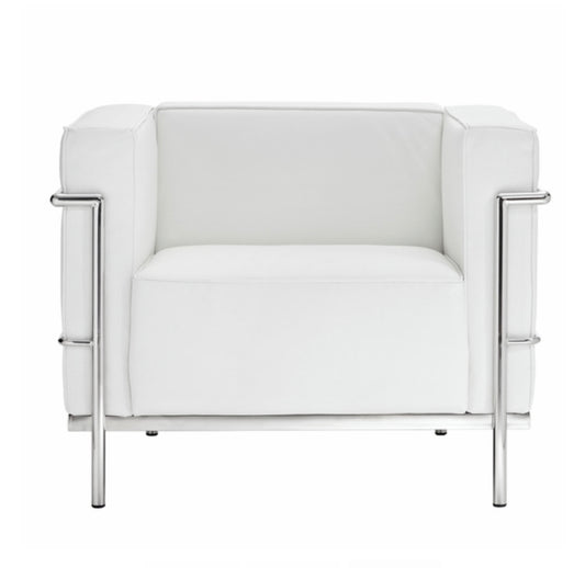 Broadway Leather Accent Chair White