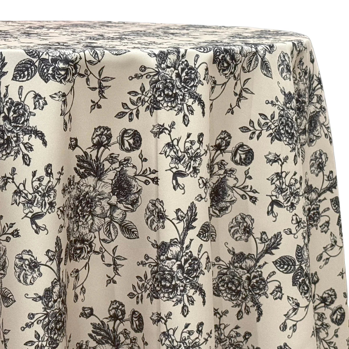 Black French Floral Linen