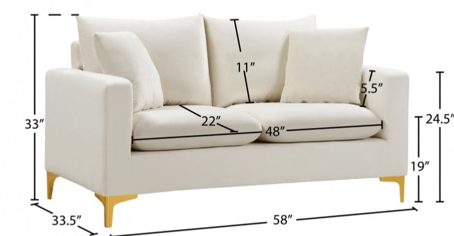 Lipton Cream Loveseat