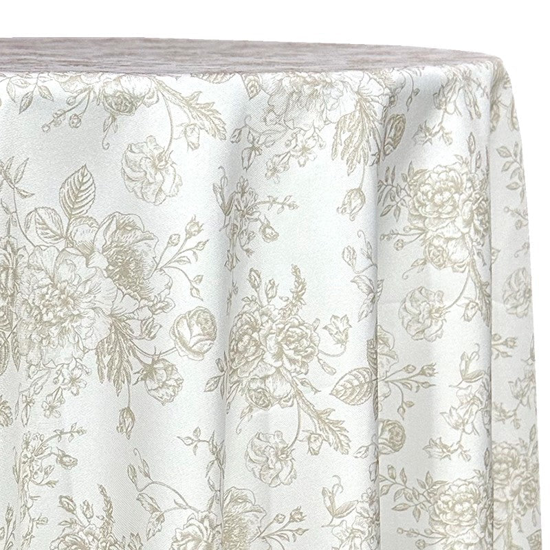 Tan French Floral Linen