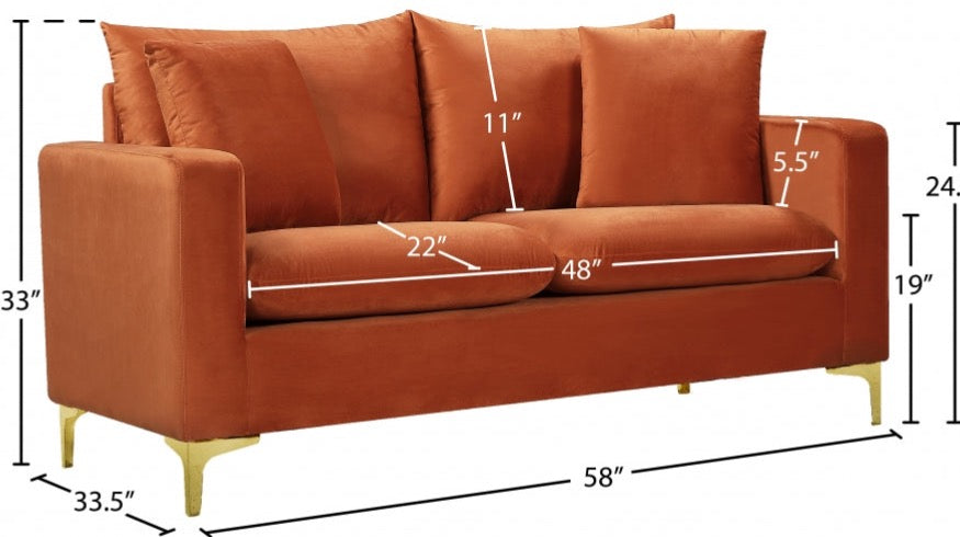 Lipton Orange Loveseat