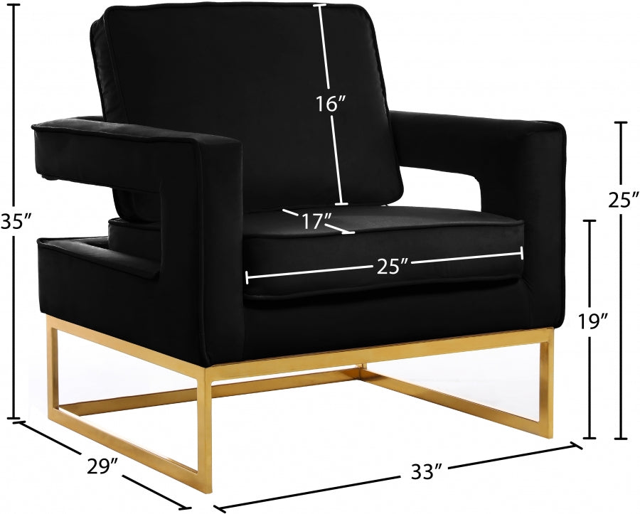 Nissa Black Accent Chair