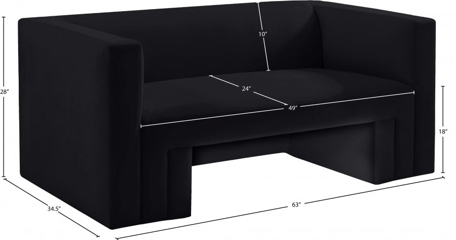 Nadia Black Loveseat