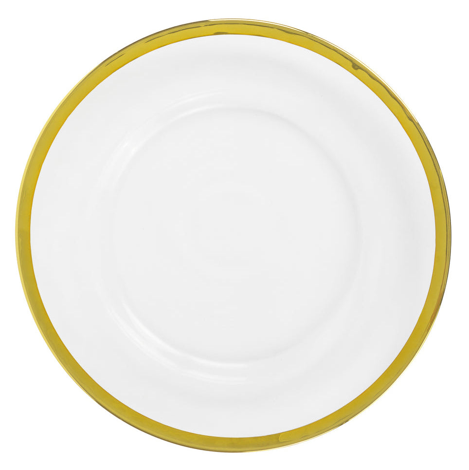 Rimmed Gold Glass Charger Plate