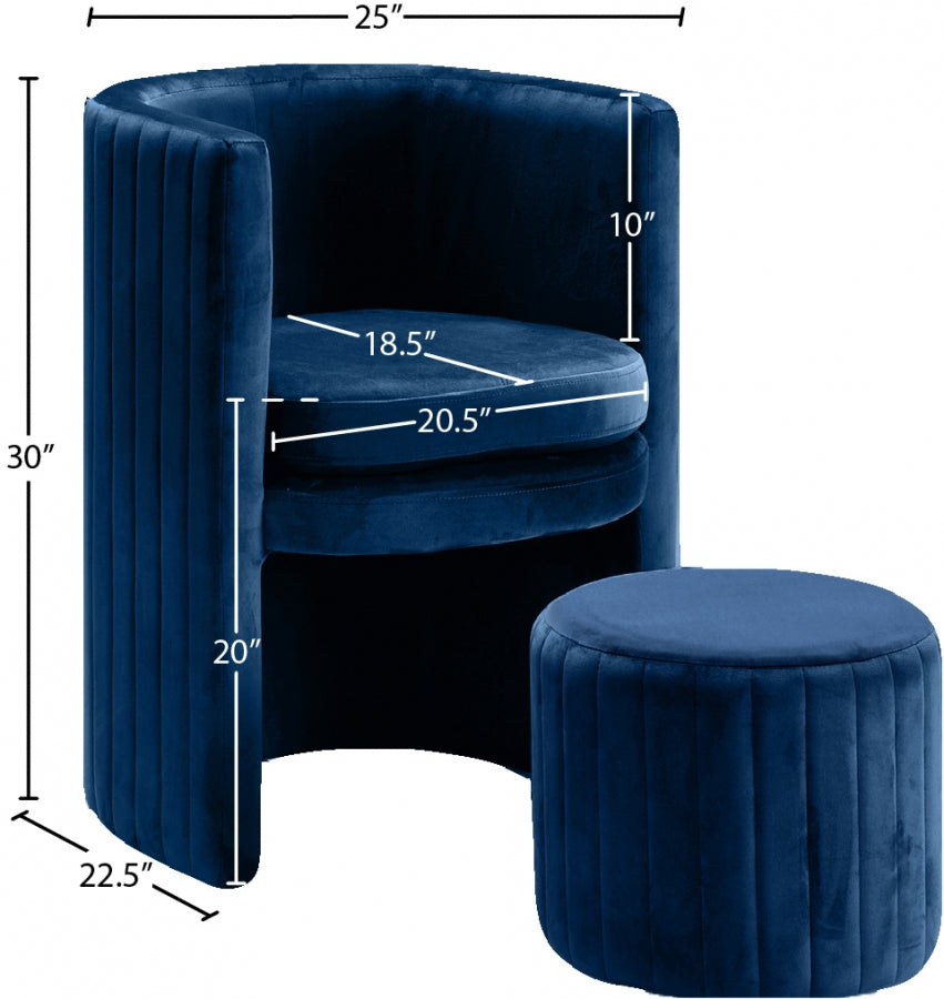Runa Blue Accent Chair