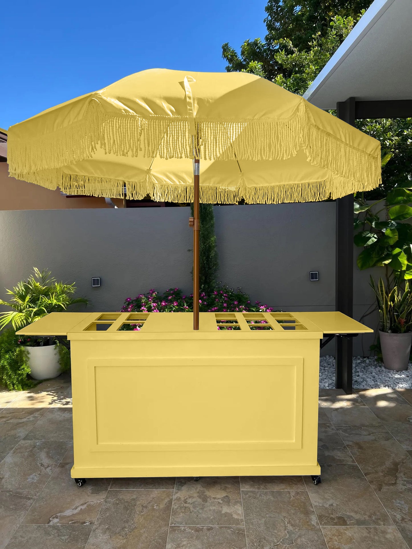 Umbrella and Cart Yellow