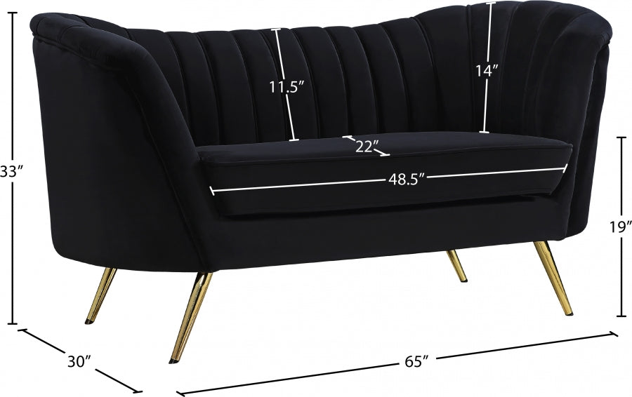 Shellac Black Loveseat