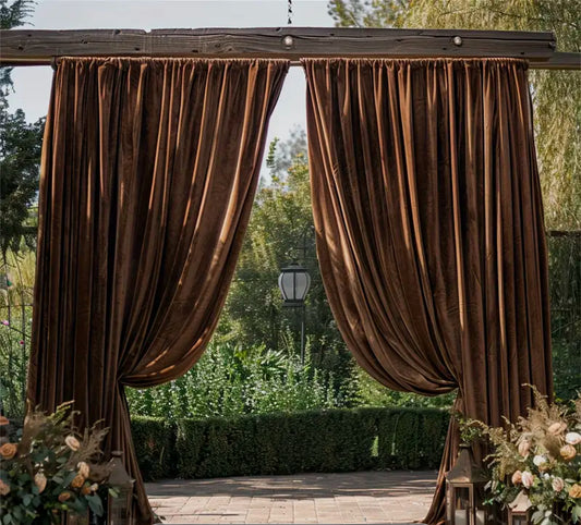 Brown Velvet Entry Drapes