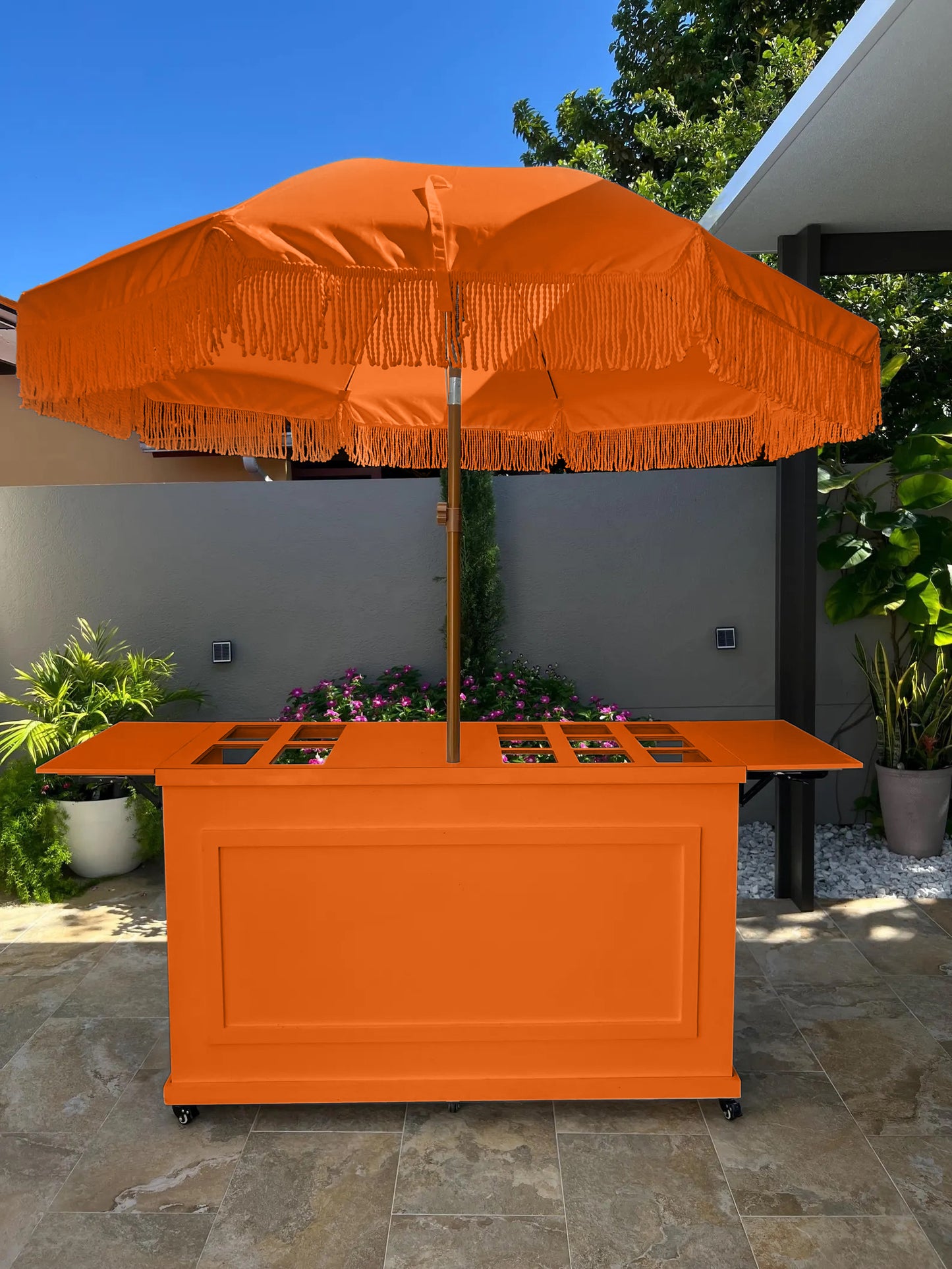 Umbrella and Cart Orange