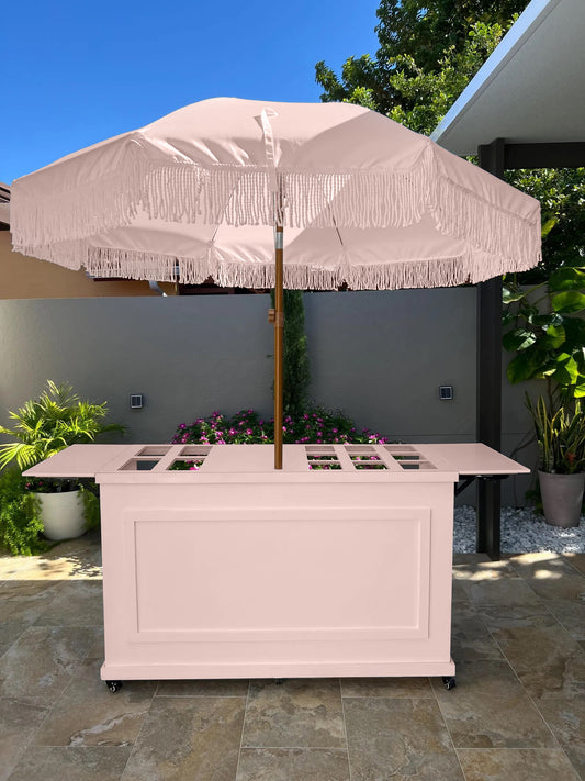 Umbrella and Cart Pastel Pink