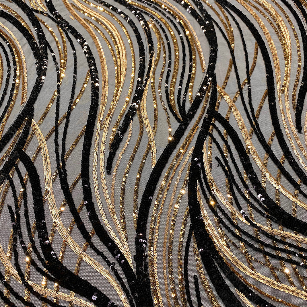 Black Rumi Sequin Linen