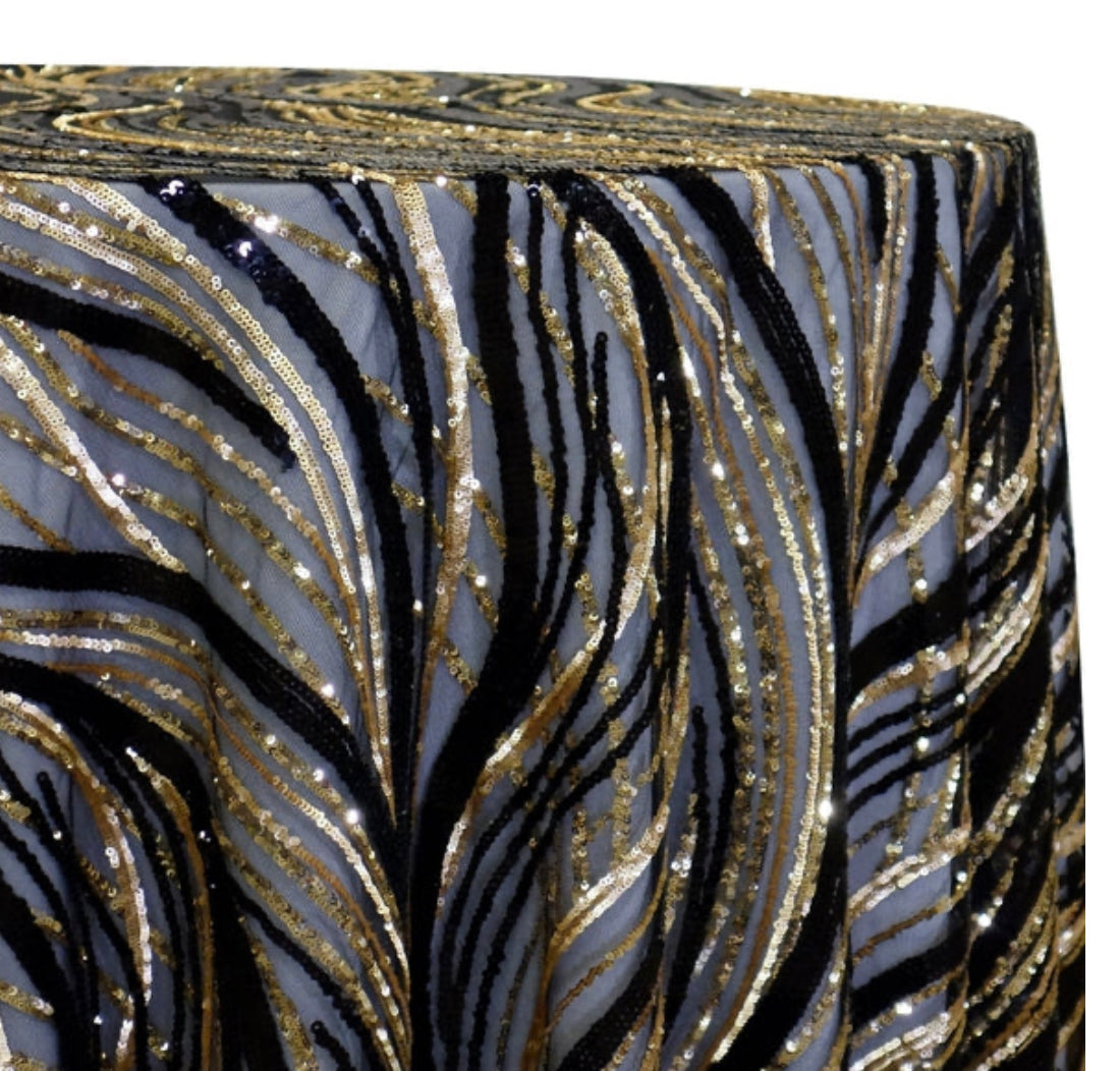 Black Rumi Sequin Linen