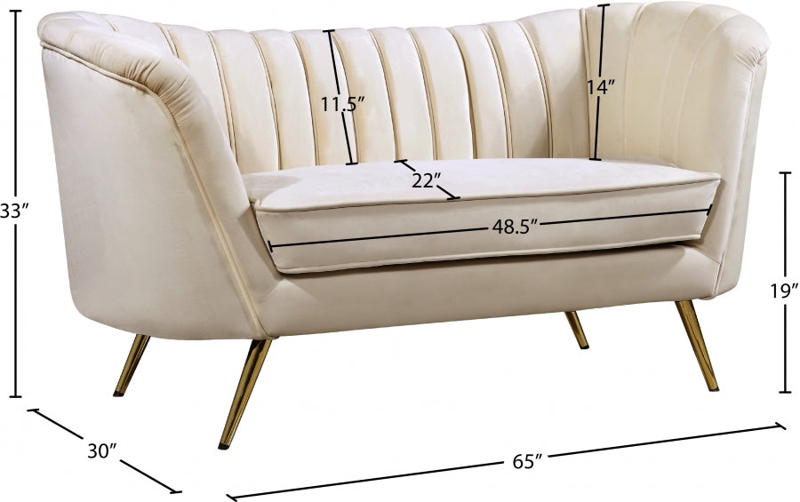 Shellac Cream Loveseat