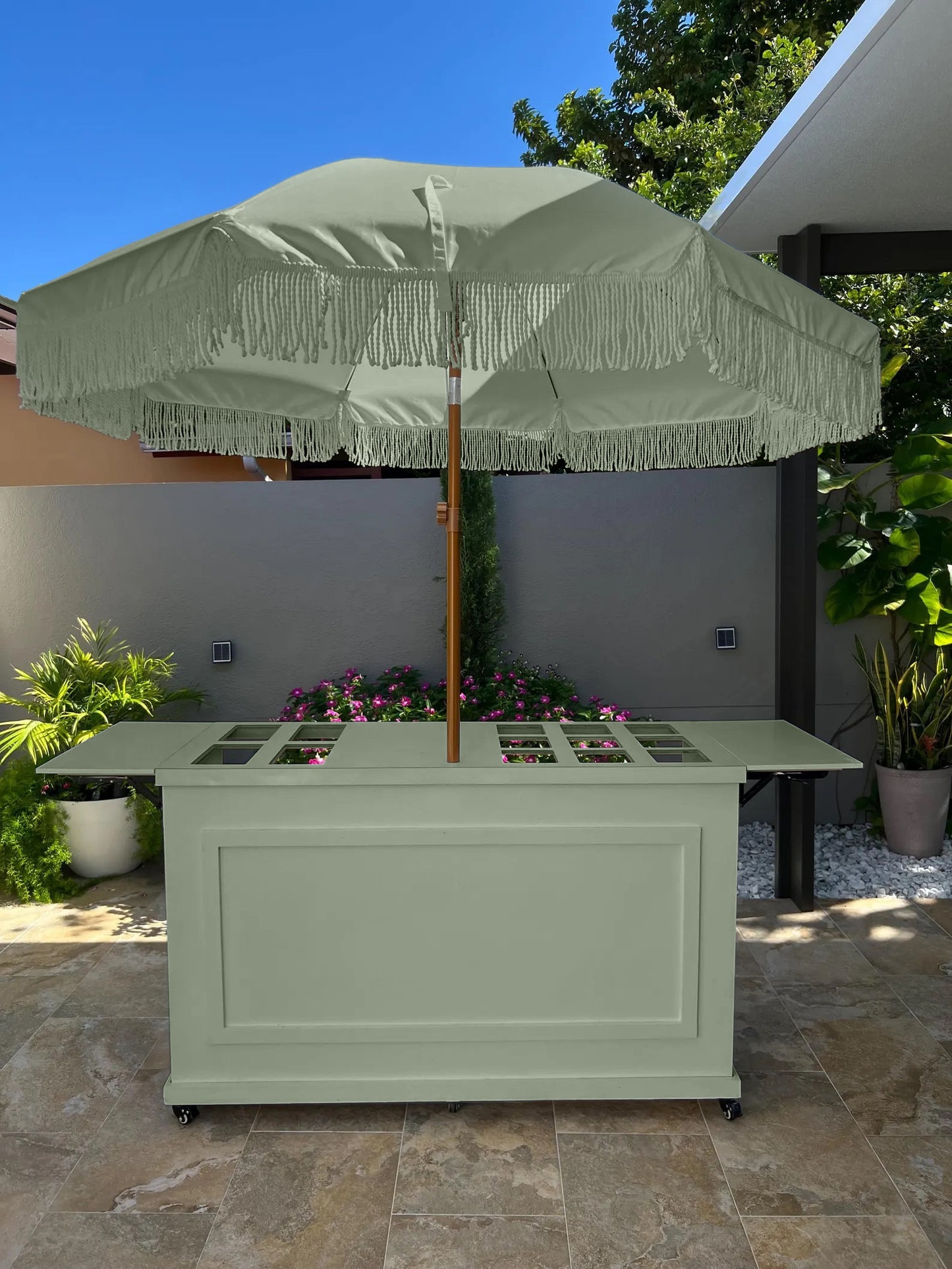 Umbrella and Cart Olive